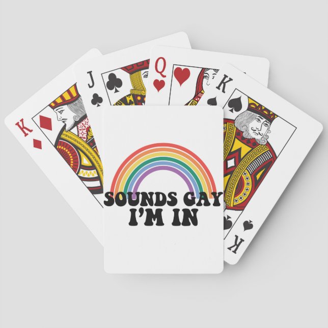 Pride LGBT Sounds Gay I'm In Gay Rainbow Playing Cards (Back)