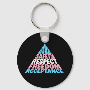 PRIDE LGBT trans positive ally support hierarchy Key Ring