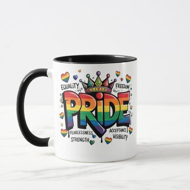 Pride LGBTQ Acceptance LGBT 4th of July Flag USA Mug (Left)