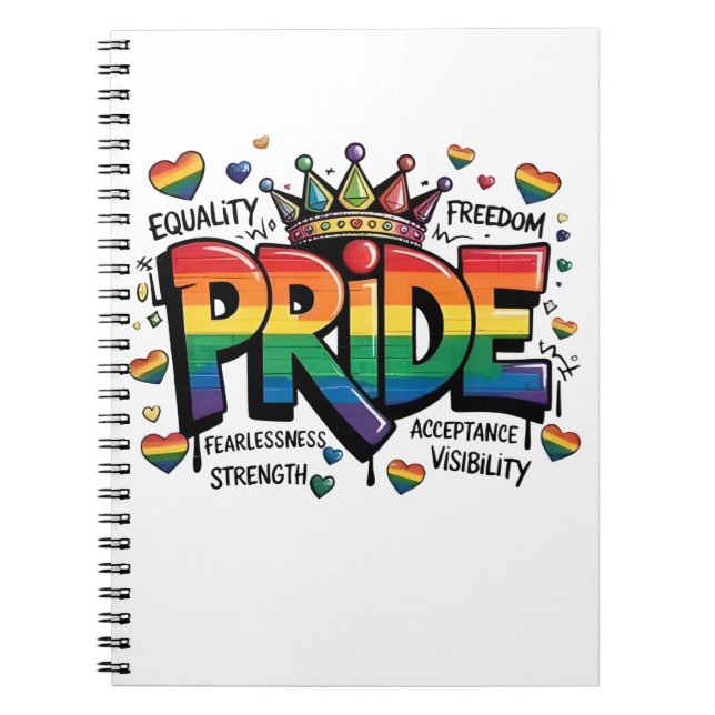 Pride LGBTQ Acceptance LGBT 4th of July Flag USA Notebook (Front)