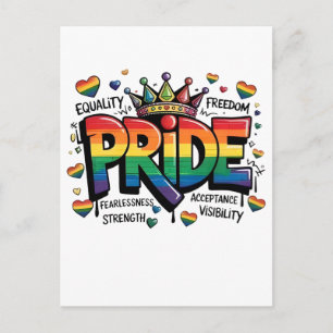 Pride LGBTQ Acceptance LGBT 4th of July Flag USA Postcard
