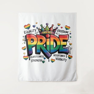 Pride LGBTQ Acceptance LGBT 4th of July Flag USA Tapestry
