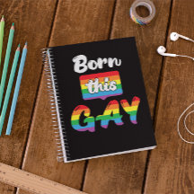 Pride LGBTQ+ Born This Gay Spiral Photo Notebook