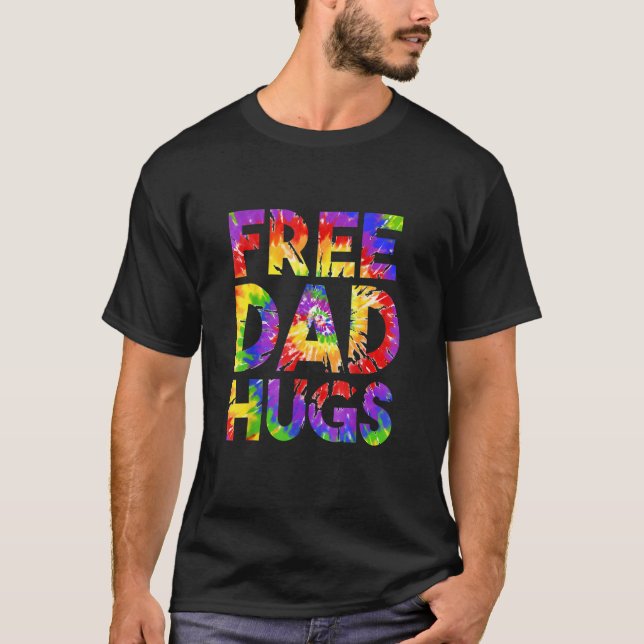 Pride Lgbtq Free Dad Hugs Gay Rights Straight Supp T-Shirt (Front)