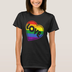 Pride LGBTQ Gay Equality - Love Heart Rainbow T-Shirt