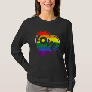 Pride LGBTQ Gay Equality - Love Heart Rainbow T-Shirt
