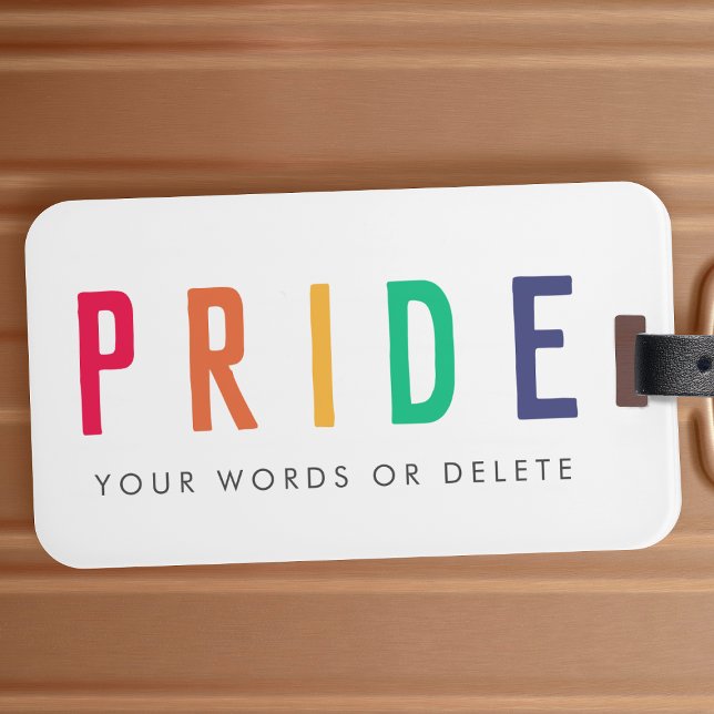 Pride | LGBTQ Gay Modern Rainbow Luggage Tag (Creator Uploaded)