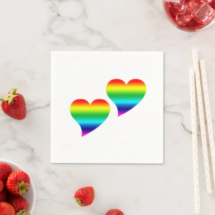 Pride lgbtq lgbt Hearts Valentine's day paper Napkin