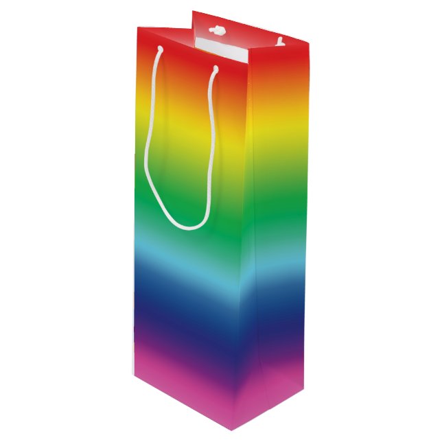 Pride lgbtq lgbt rainbow colours pattern gift wine gift bag (Front Angled)