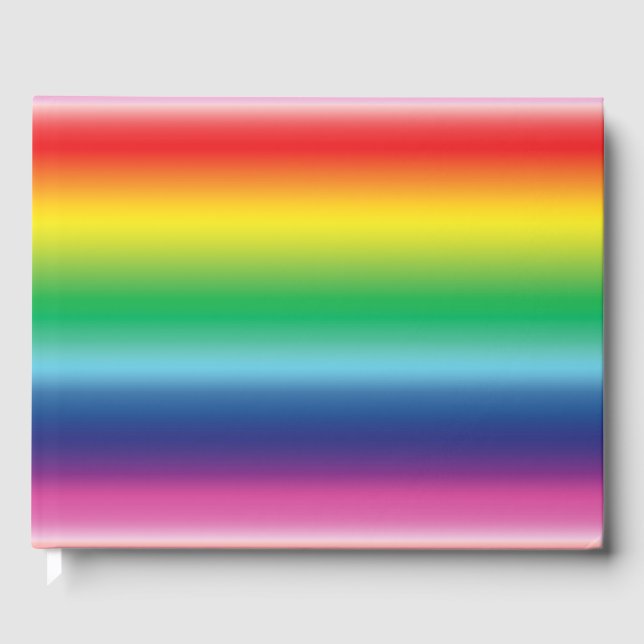 Pride lgbtq lgbt rainbow colours pattern guest book (Front)