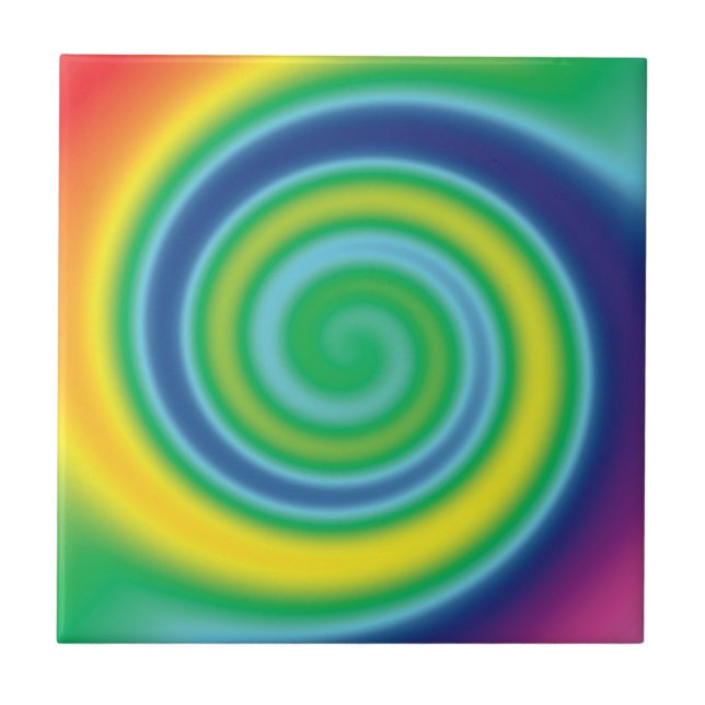 Pride lgbtq lgbt rainbow colours swirl cool ceramic tile (Front)