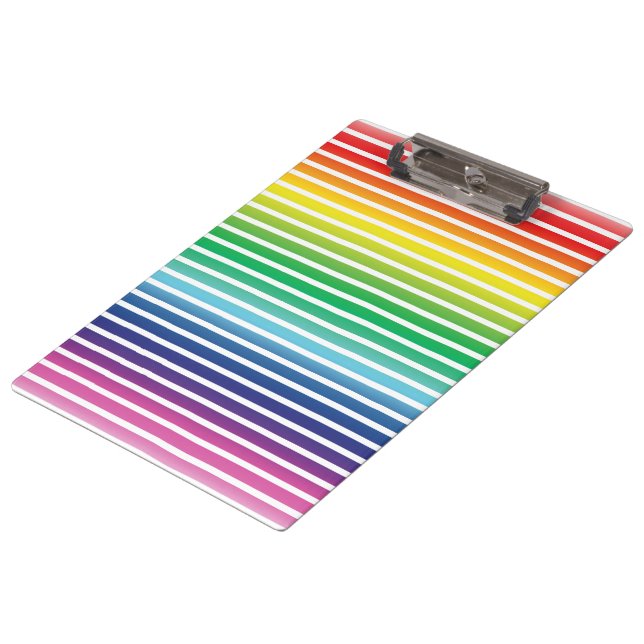 Pride lgbtq lgbt rainbow white stripes pattern clipboard (Angled)