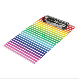 Pride lgbtq lgbt rainbow white stripes pattern mini clipboard