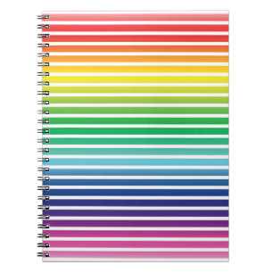 Pride lgbtq lgbt rainbow white stripes pattern notebook
