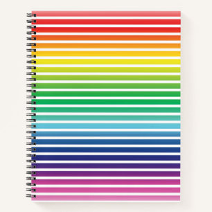 Pride lgbtq lgbt rainbow white stripes pattern notebook