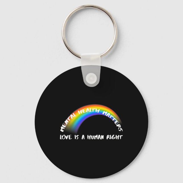 Pride Lgbtq - Love Is A Human Right  Key Ring (Front)