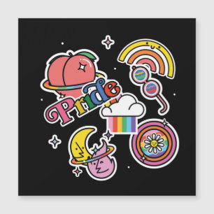 Pride+LGBTQ. Love pride. Rainbow heart with flower