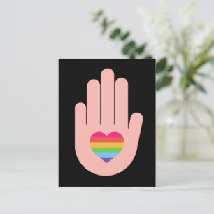 Pride lgbtq queer love. rainbow colour postcard