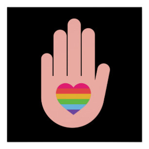 Pride lgbtq queer love. rainbow colour poster