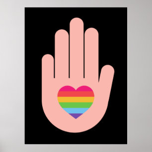 Pride lgbtq queer love. rainbow colour poster