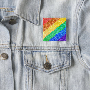 Pride LGBTQA+ rainbow 15 Cm Square Badge