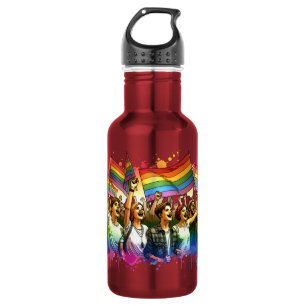 Pride LGBTQIA + People and Flags 532 Ml Water Bottle