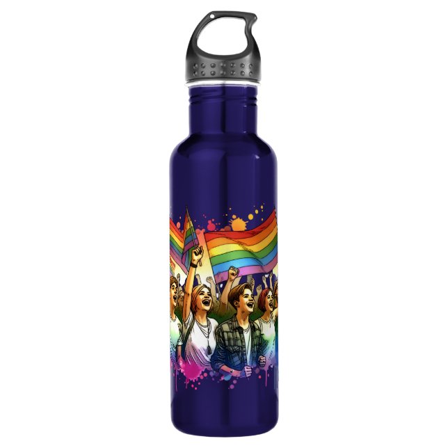 Pride | LGBTQIA + People and Flags  710 Ml Water Bottle (Front)