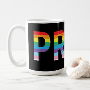 PRIDE LGBTQIA Rainbow Flag, Pride Letter  Coffee Mug