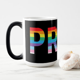 PRIDE LGBTQIA Rainbow Flag, Pride Letter  Magic Mug