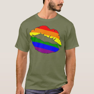 Pride Lips Rainbow Queen LGBT Drag Drag Pride T-Shirt