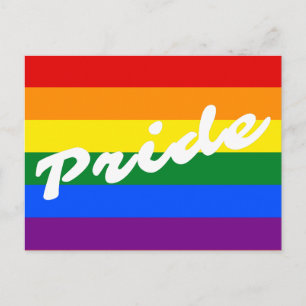 Pride Logo LGBT 6-Stripe Rainbow Gay Pride Flag Postcard
