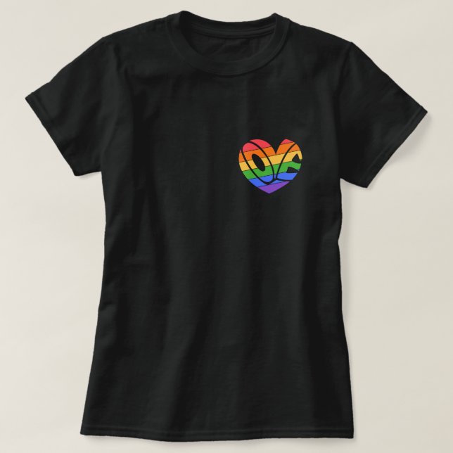 Pride Love Gay Rainbow LGBTQ  T-Shirt (Design Front)