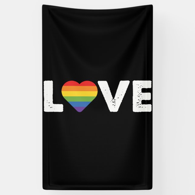 Pride Love is Love Gay Equality Rainbow LGBTQ  Banner (Vertical)