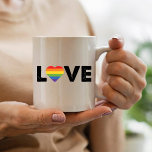 Pride Love is Love Gay Equality Rainbow LGBTQ Coffee Mug