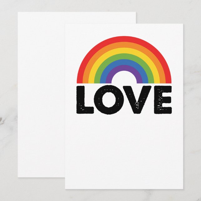 Pride Love is Love Gay Equality Rainbow LGBTQ  Invitation (Front/Back)