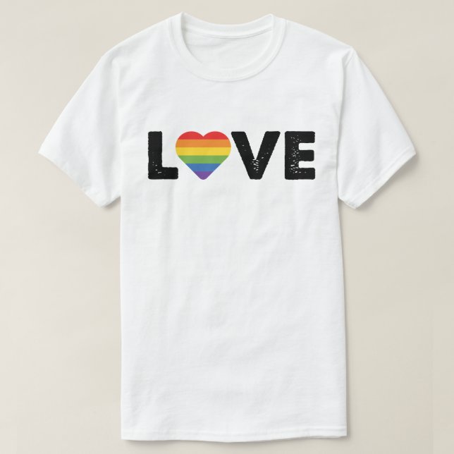 Pride Love is Love Gay Equality Rainbow LGBTQ  T-Shirt (Design Front)