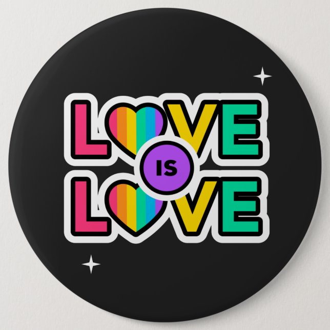 Pride. Love is love. Gay Rainbow colours    Button (Front)