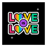 Pride. Love is love. Gay Rainbow colours 