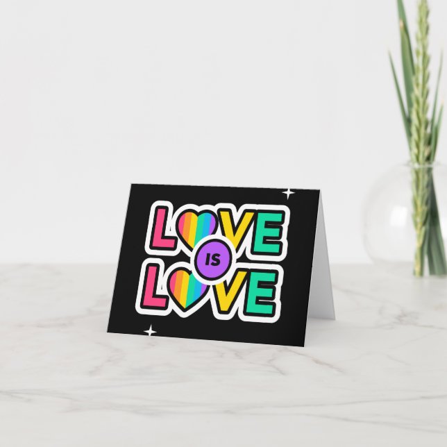 Pride. Love is love. Gay Rainbow colours   Thank You Card (Front)
