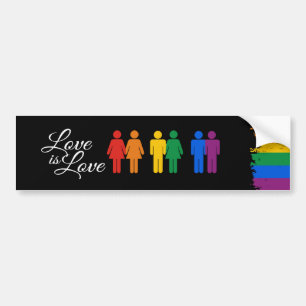 PRIDE LOVE IS LOVE -.png Bumper Sticker