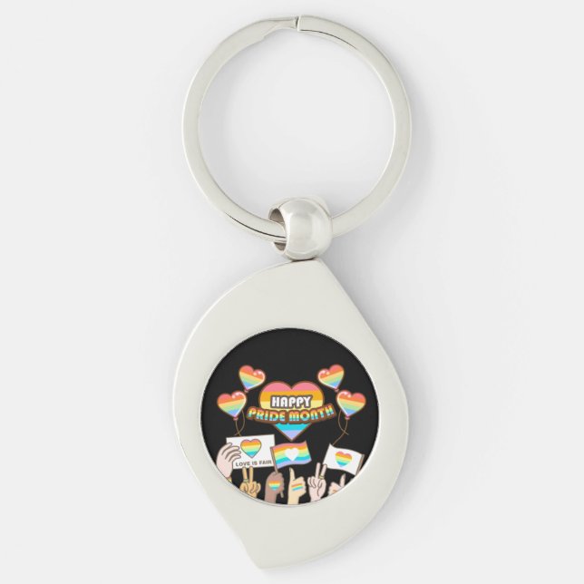 Pride love. Love is fair. Pride month.         Key Ring (Front)