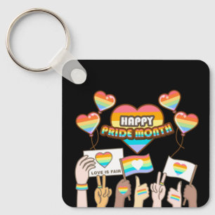 Pride love. Love is fair. Pride month. Key Ring