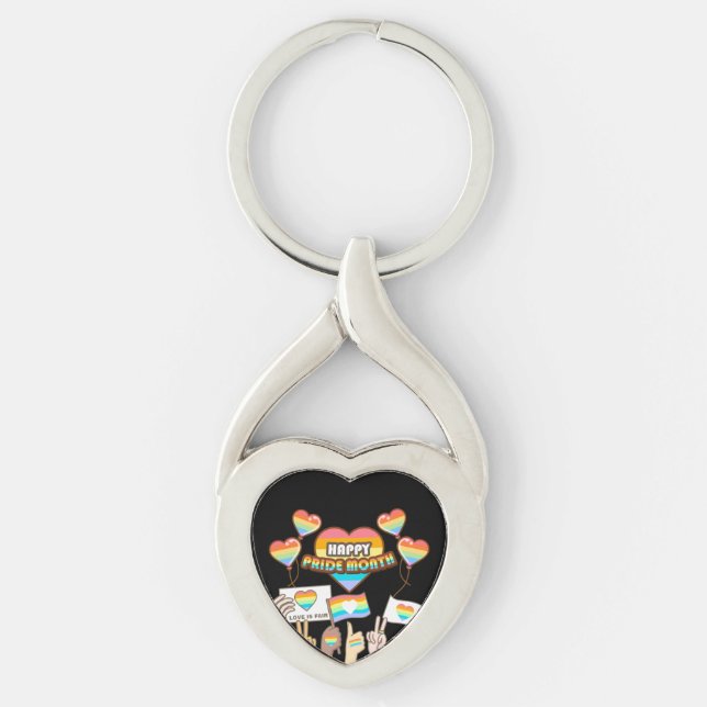 Pride love. Love is fair. Pride month.         Key Ring (Front)