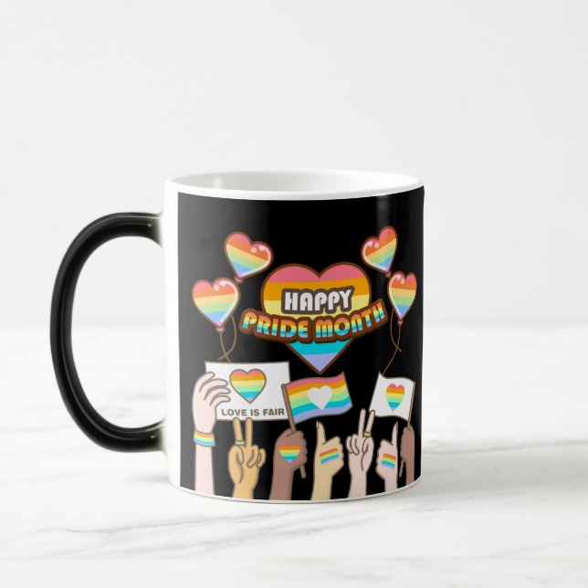 Pride love. Love is fair. Pride month.             Magic Mug (Left)
