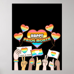 Pride love. Love is fair. Pride month.    Poster