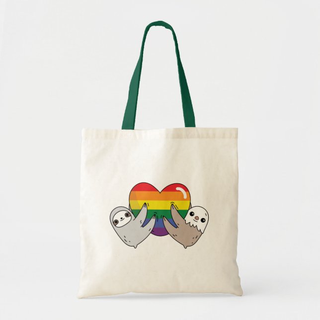 Pride Love Sloths Tote Bag (Front)