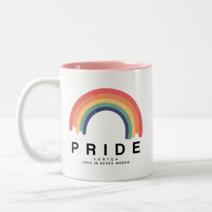 Pride Love Wins Colourful Rainbow LGBTQ Two-Tone Coffee Mug