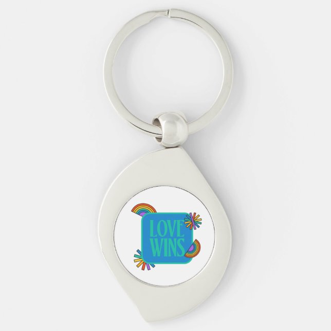 Pride- love wins. Gay rainbow lgbtq            Key Ring (Front)