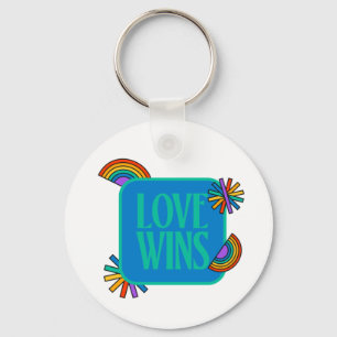 Pride- love wins. Gay rainbow lgbtq Keych Key Ring