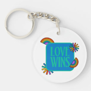 Pride- love wins. Gay rainbow lgbtq         Keycha Key Ring